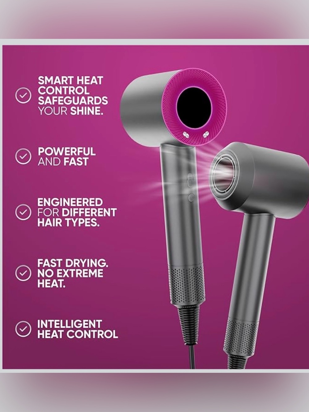 NWOT Hair Dryer – Fast Drying, Salon Results, Minimal Heat Damage - Picture 5 of 9